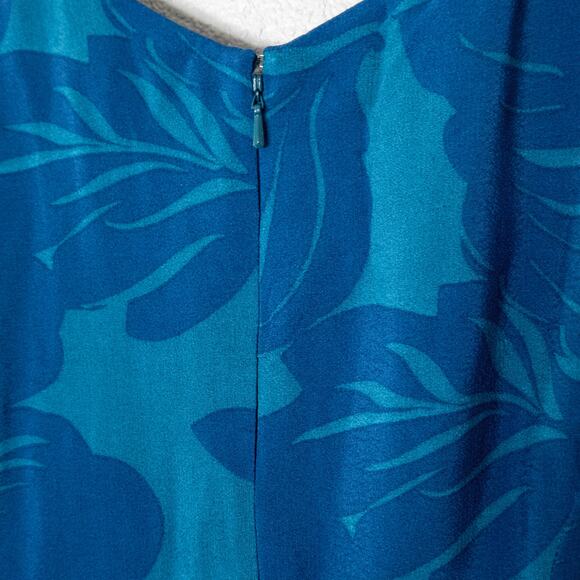 Maeve Floral Midi Dress Size 16 Teal Mod Getaway Botanical Maximalist - Picture 7 of 10